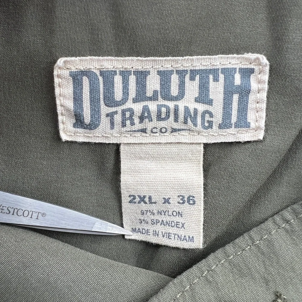 Duluth Trading Dry on the Fly Cargo Pants Men 2XL x 36 (44x35) Olive Green 71700